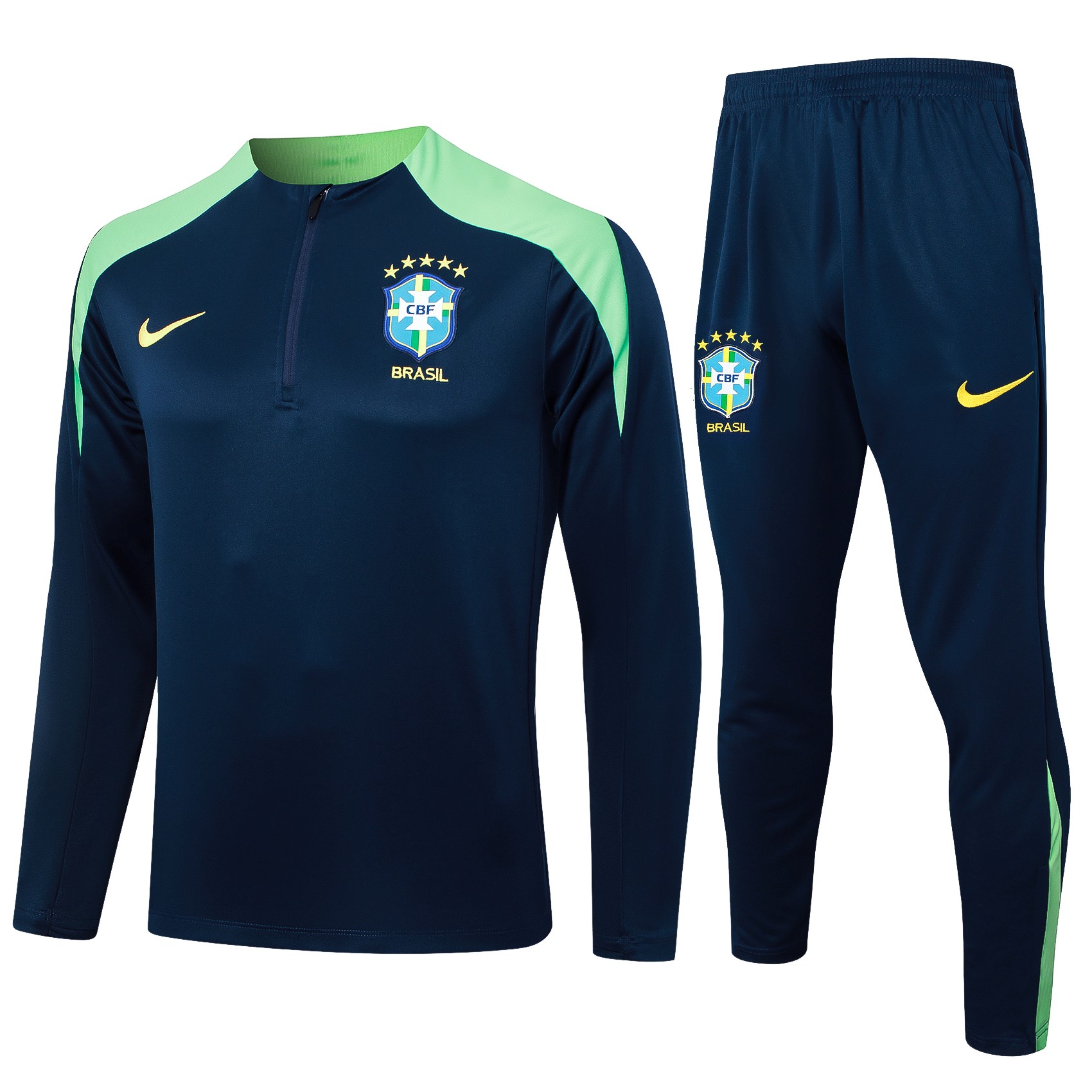 Sweatshirts Brasilien 2024-2025 Blau Grün 3